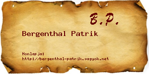 Bergenthal Patrik névjegykártya